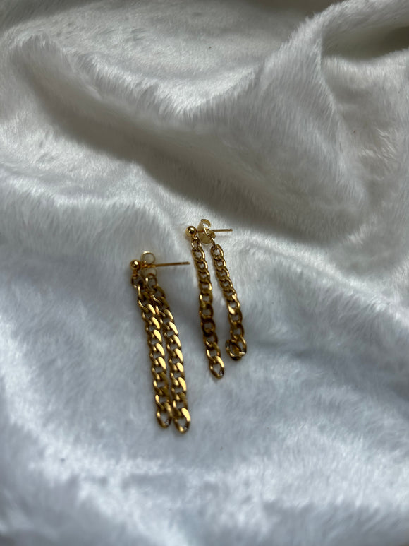 Cuban chain earrings