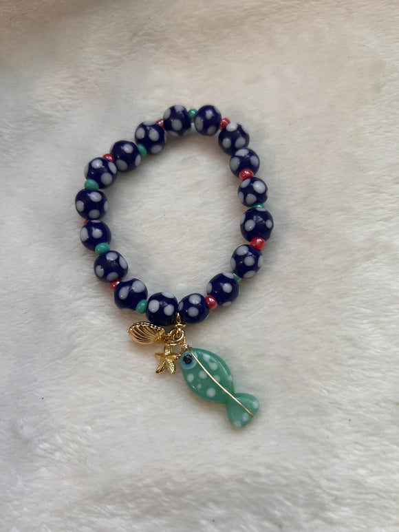 Navy Lampwork bracelet