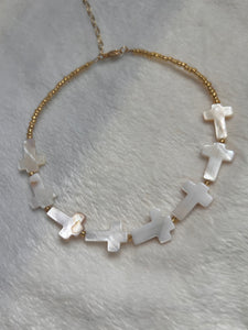 Pearly Cross choker