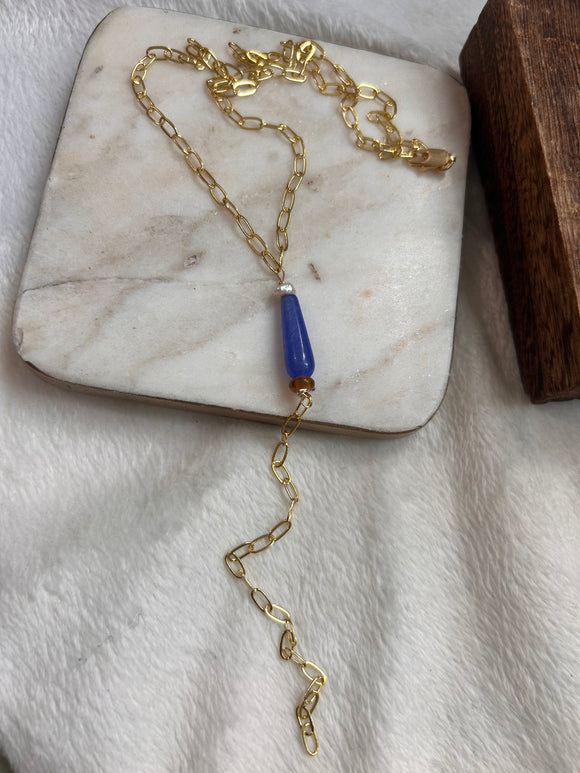 Jade lariat necklace