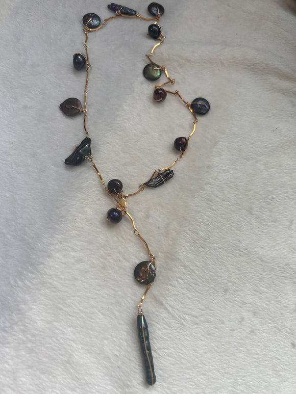 OofK gray pearls necklace