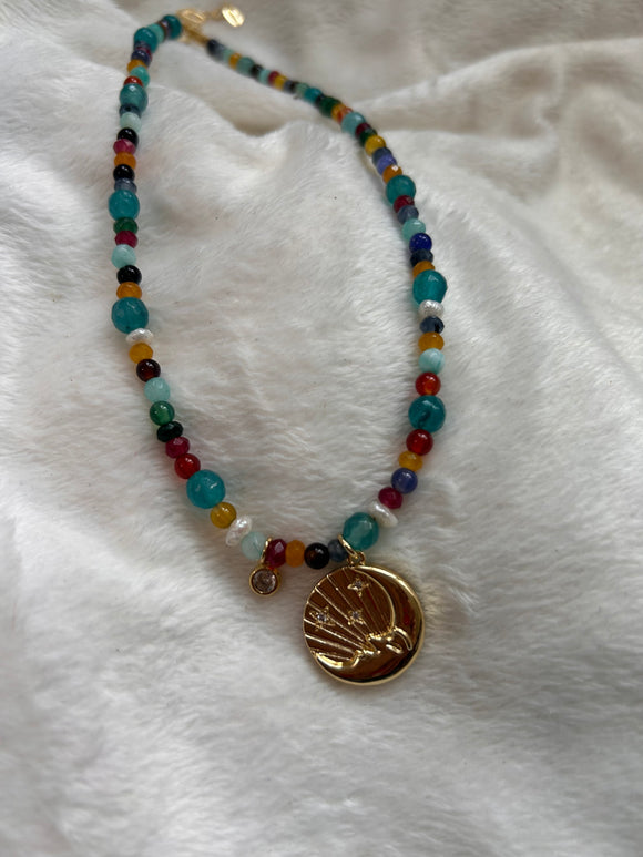Gemstones and moon choker