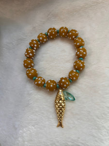 Yellow lampwork bracelet