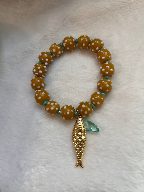Yellow lampwork bracelet