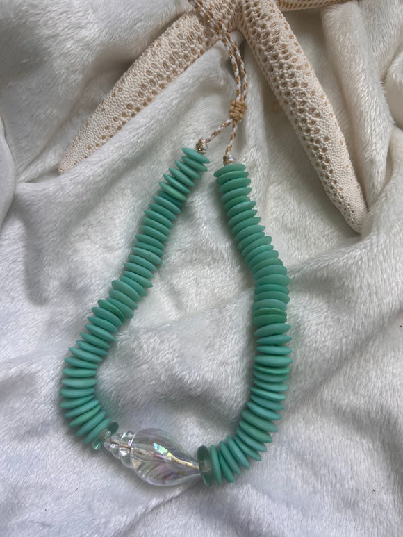 Aqua shell necklace