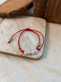 Red freshwater adjustable bracelet