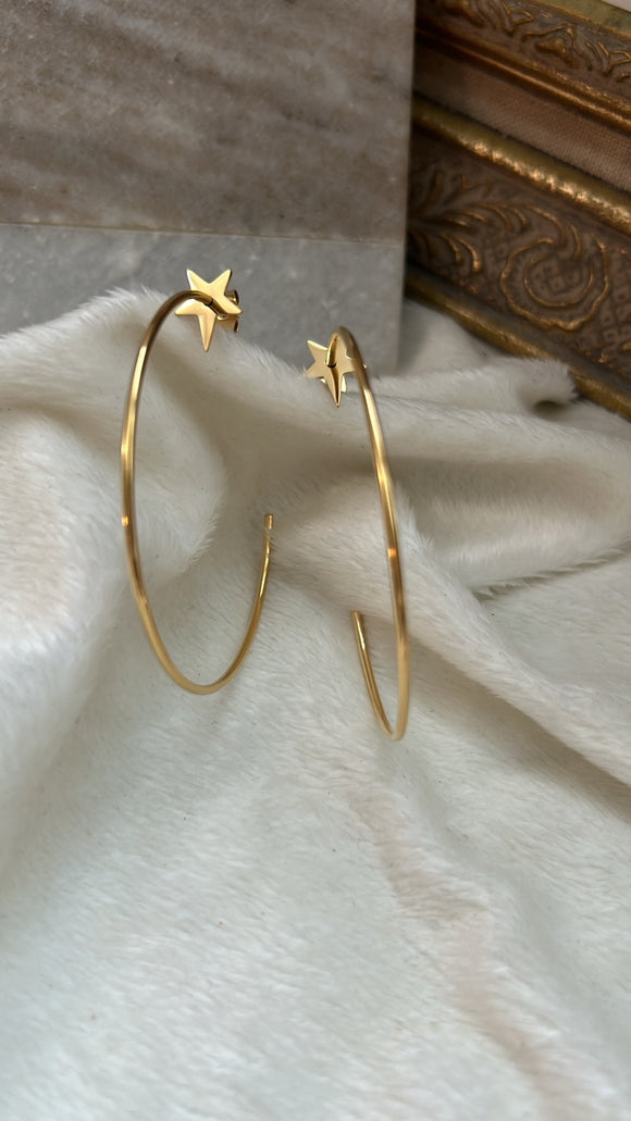 Star stud hoops