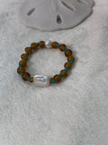 Pearl and brown bracelet