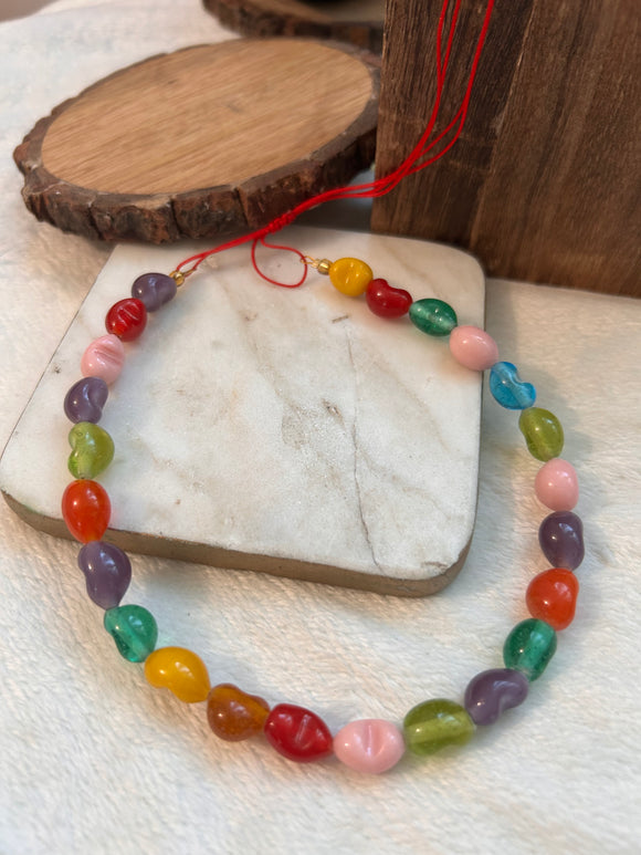 Colorful hearts choker