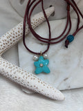Turquoise starfish choker