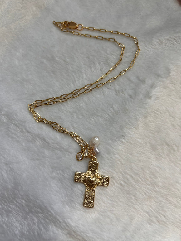 Heart cross necklace