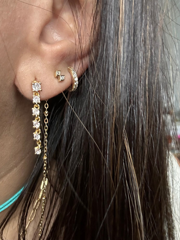 Zirconia waterfall earrings