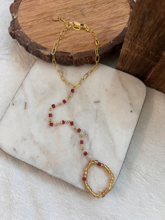 Red beaded handchain
