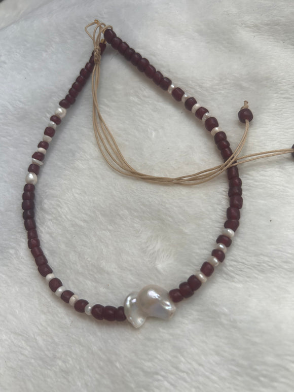 Burgundy necklace