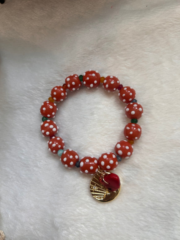 Orange Lampwork bracelet