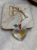 Chunky heart oofk necklace