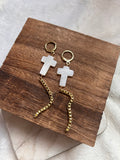 Pearly Cross earrings