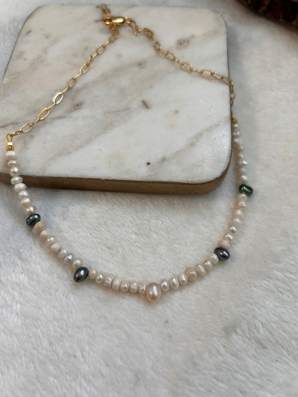 OofK tiny pearls necklace