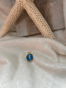 Blue seahorse charm
