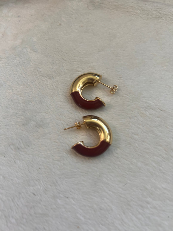 Brown golden hoops