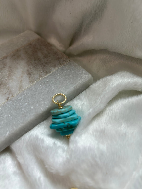 Turquoise chips charm