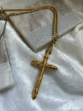 Chunky cross cuban necklace