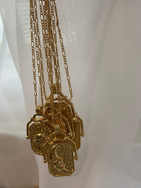 Sun and moon necklace