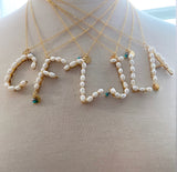 Pearls initial necklace